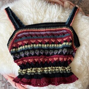 ZARA Knit Strappy Tank Top - Multicolor